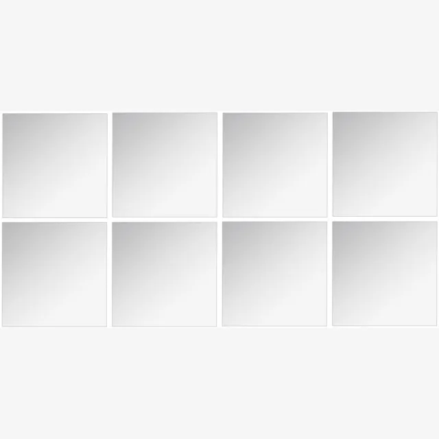 5Five® 5Five Plak spiegel tegels - 8x stuks - glas - zelfklevend - 40 x 40 cm - vierkant - muur/deur/wand Zilver