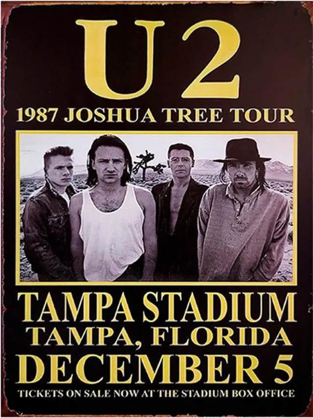 Signs-USA Concert Sign - metaal - U2 - Joshua Tree Tour - 30 x 40 cm Multi-coloured
