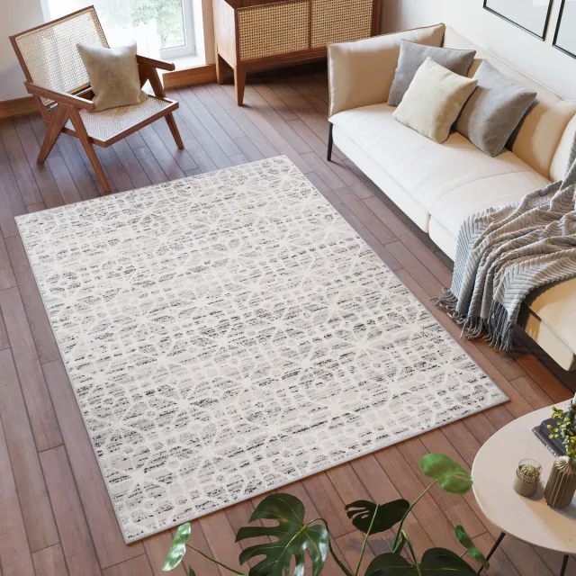 Tapiso Troya Vloerkleed Woonkamer Slaapkamer Creme Vintage Lijnen Design Eyecatcher Interieur Stijlvol Woonsfeer Modern Trendy Duurzaam Hoogwaardig Tapijt