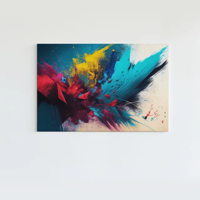 Trendex Global Canvas Schilderij - Abstract - Kleur Explosie - Kleurrijk - Wanddecoratie - 120x80x2 cm