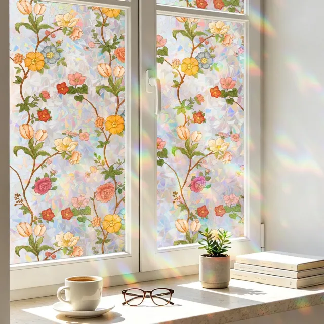 Duraxl Raamfolie - 3D - Getint - 90 x 200 cm Regenboog