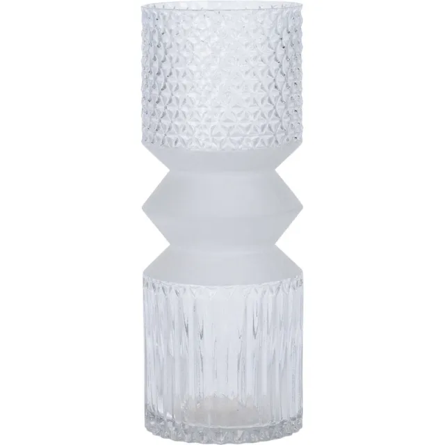 Home & Styling Collection Glazen cilindervormige vaas, 25 cm transparant