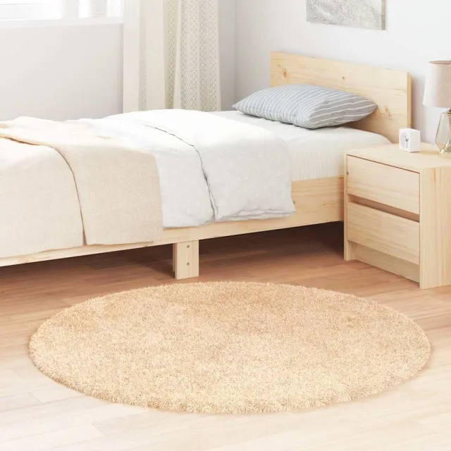 vidaXL Hoogpolig vloerkleed NAVARRA 120x120 cm polyester beige, foto 2