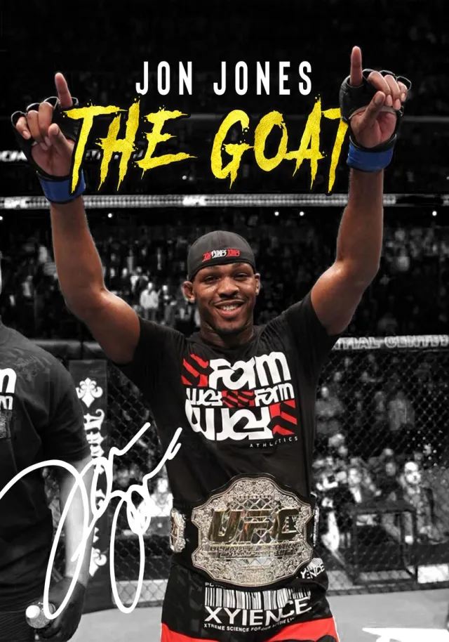 ​Jon Jones Jon Jones Poster Ingelijst – 23x33cm met Zwarte Lijst – The GOAT Kampioen – MMA Wanddecoratie - Fighter