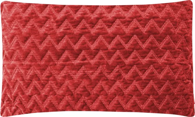 Linen & More Zigzag Velvet Rood Kussen -30 X 50
