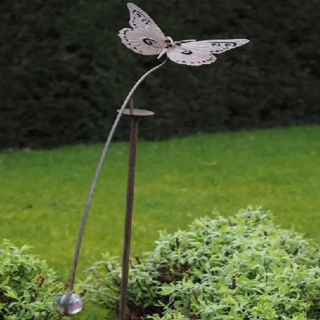 Tuin-kunst Tuinsteker Vlinder metalen balans tuinsteker Bruin