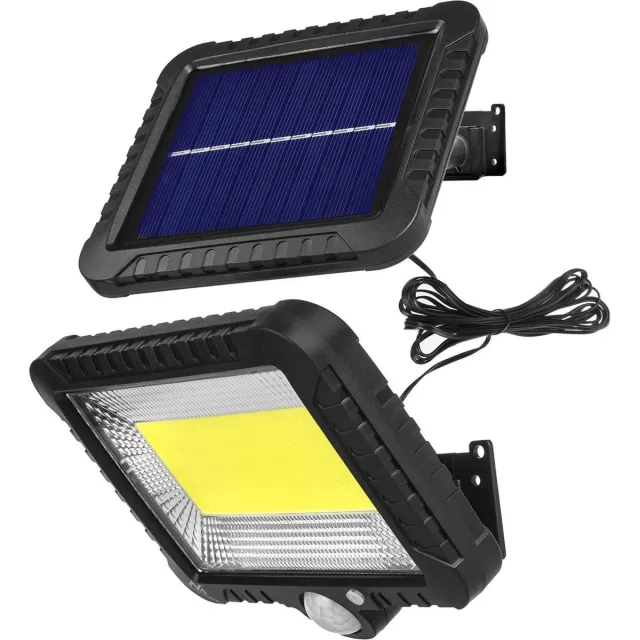 Maclean LED-schijnwerper op zonne-energie met bewegingssensor Maclean IP44, 5W, 400lm, 6000K koud wit, lithiumbatterij 1300 mAh, 5,5V DC MCE438 Zwart
