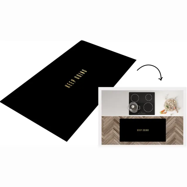 KitchenYeah Keukenloper - Loper keuken - Quotes - Motivatie - Zwart - Goud - Keukenloper vinyl, foto 2