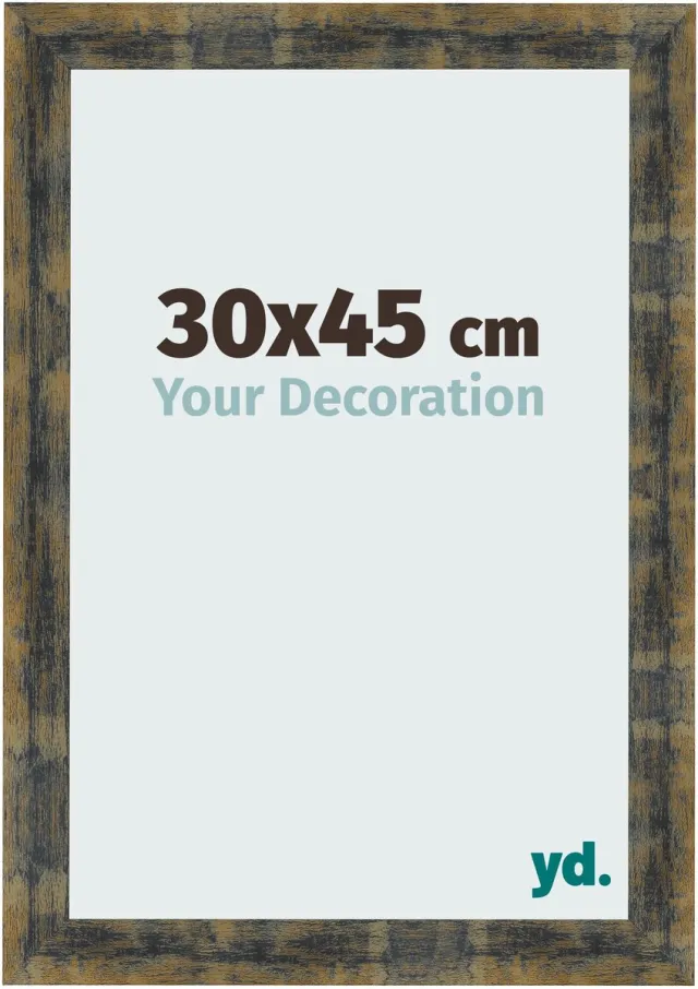 yd. Your Decoration - Fotolijst 30x45 cm - MDF - Blauw Goud Gemeleerd - Pisa