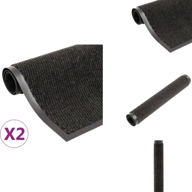 vidaXL Deurmat - Deurmatten - Droogloopmat - Droogloopmatten - Droogloopmatten 2 st rechthoekig getuft 80x120 cm zwart