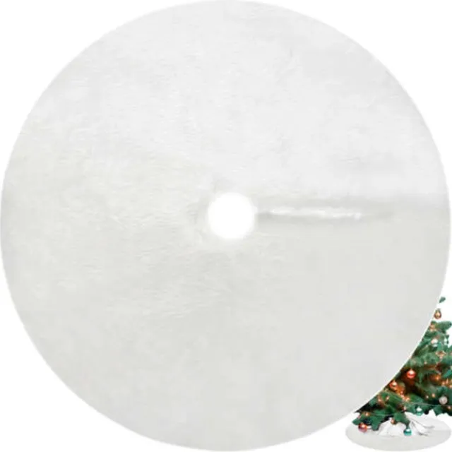 Ruhhy Kerstboommat 90cm - Voeg Luxe toe aan Uw Kerstdecor Wit