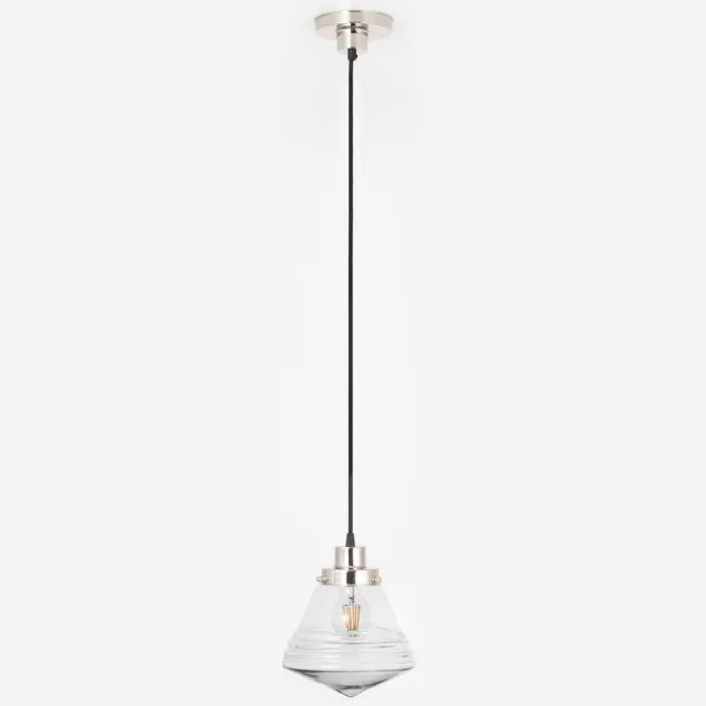Coloured by Art Hanglamp aan snoer Luxe School Small Helder 20's Nikkel - Art Deco Trade