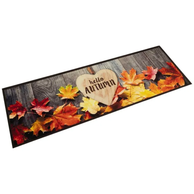 vidaXL Keukenmat wasbaar herfstprint 60x180 cm fluweel Bruin
