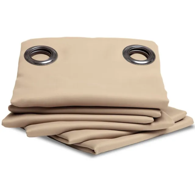 Moondream LumenControl™ Verduisteringsgordijn | Licht+zonwering | EU-fabricaat | Oogjes | Beige MC651 | 140 x 350 (BxH) cm