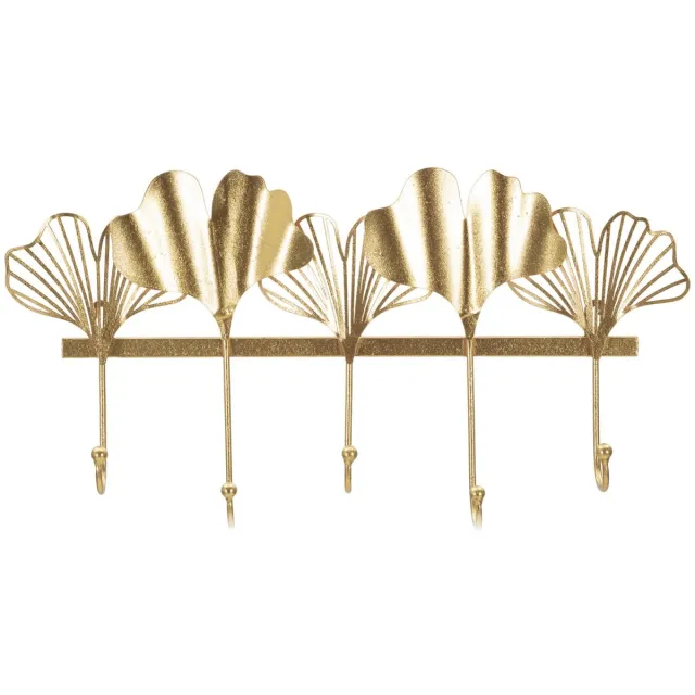 Mauro Ferretti Wandkapstok Hanger 5 Leaves 49,5×6×26,3 cm Goud