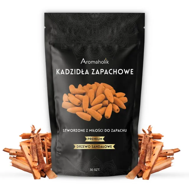 Aromaholik Wierookkegels Backflow - Sandelhout - 30 stuks - XL - Waterval Effect - Natuurlijk Zwart