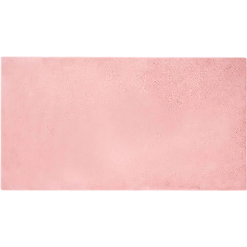 vidaXL Antislip vloerkleed van imitatie konijnenbont OLITE Roze