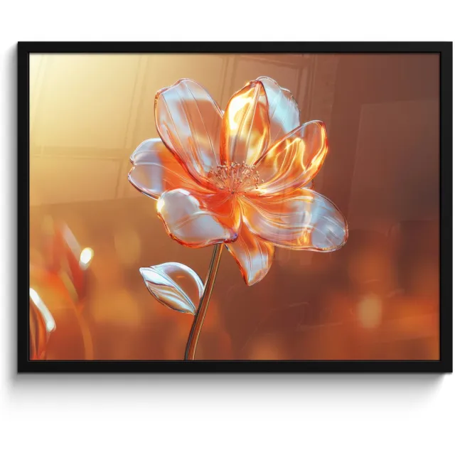 FrameYourWall Poster in lijst - Fotolijst 70x50 cm - Posters - Glazen - Bloem - Zonlicht - Posterlijst zwart - Decoratie - Wanddecoratie woonkamer - Muurdecoratie slaapkamer
