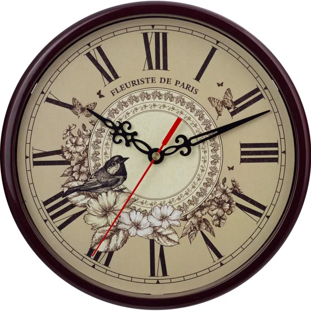 EUROTIME Kwarts wandklok Nostalgie Leer