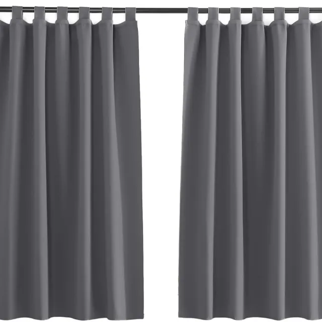 Unyqoos Verduisterend gordijn met lussen voor keukenraam of slaapkamer 120x120 cm Grijs
