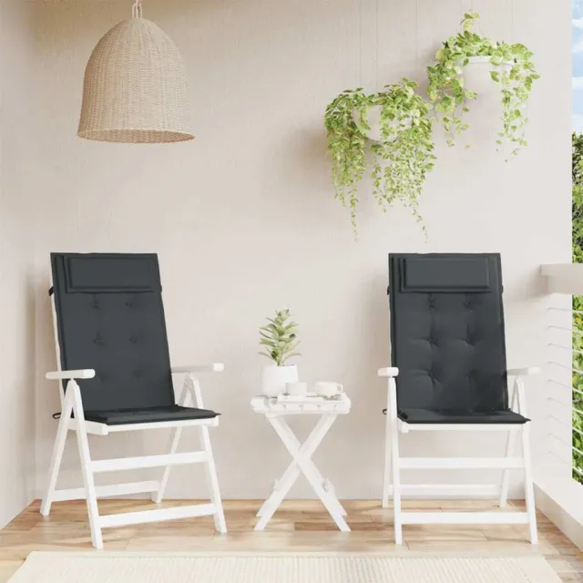 vidaXL Stoelkussens 2 st hoge rug oxford stof zwart