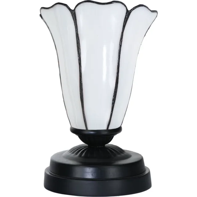 Coloured by Art Tiffany lage tafellamp zwart met Liseron Akkerwinde - Art Deco Trade Wit