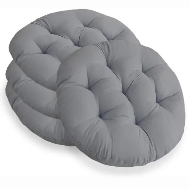 Famanu Set van 4 ronde stoelkussens van 40 cm, gevuld met parelkatoen, antraciet, ideaal voor binnen en buiten gebruik op eetkamerstoelen, terrassen of balkonstoelen rood