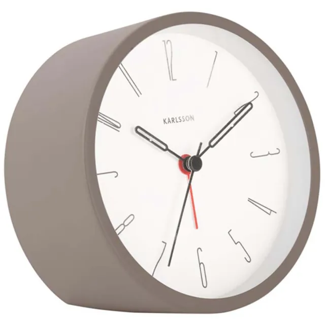 Karlsson Alarm Clock Belle Numbers Iron Licht Grijs
