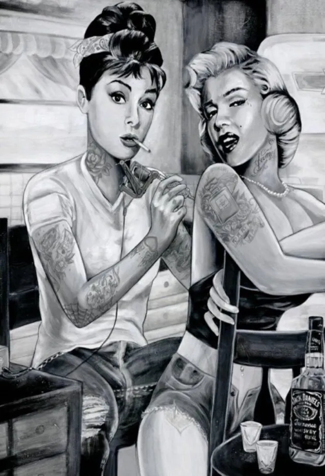metal signs UK Wandbord - Tattoo Art -20x30cm multi