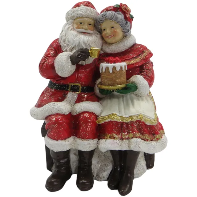 Clayre & Eef Kerstdecoratie Beeld Kerstman 13x10x16 cm Rood Kunststof