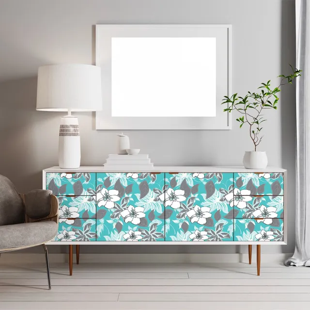 Ambiance Sticker Sticker met tropisch meubelmotief, Toyama design, 60 x 90 cm Multi color