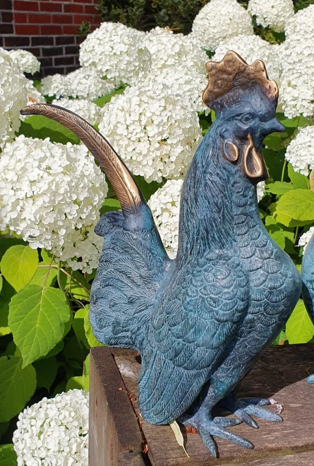 Bronzartes Tuinbeeld - bronzen beeld - Haan - 27 cm hoog