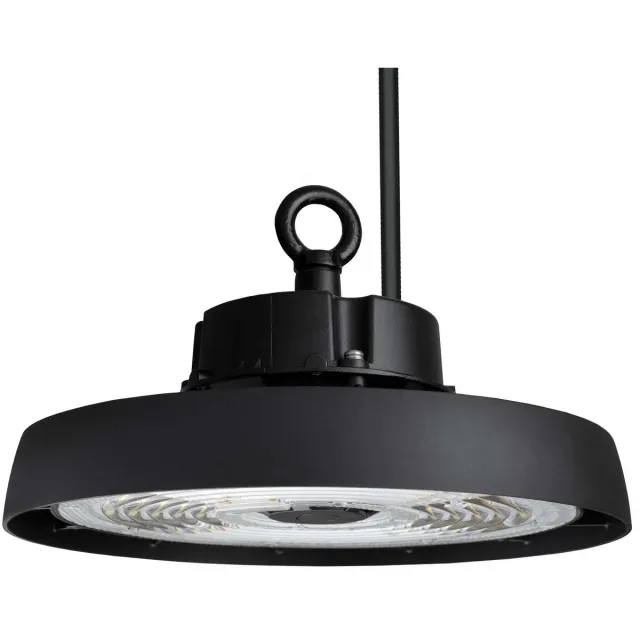 LEDVION LED High bay, Met Lens, 60°, IP65, 150W, 192 lm/W, Driver, 6000K, Dimbaar, UFO lamp voor, werkplaatsverlichting, halverlichting, plafondlamp werkplaats Zwart