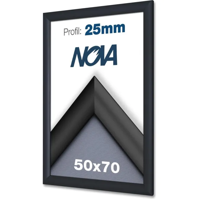 Nova 3 PACK Nova Kliklijsten B2 50 x 70 cm aluminium zwart – wissellijst - posterlijst