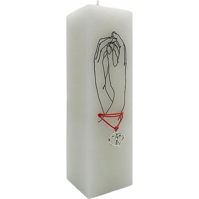 Van Licht Liefdes Cadeau Love Cadeau Kaars Hand in Hand wit