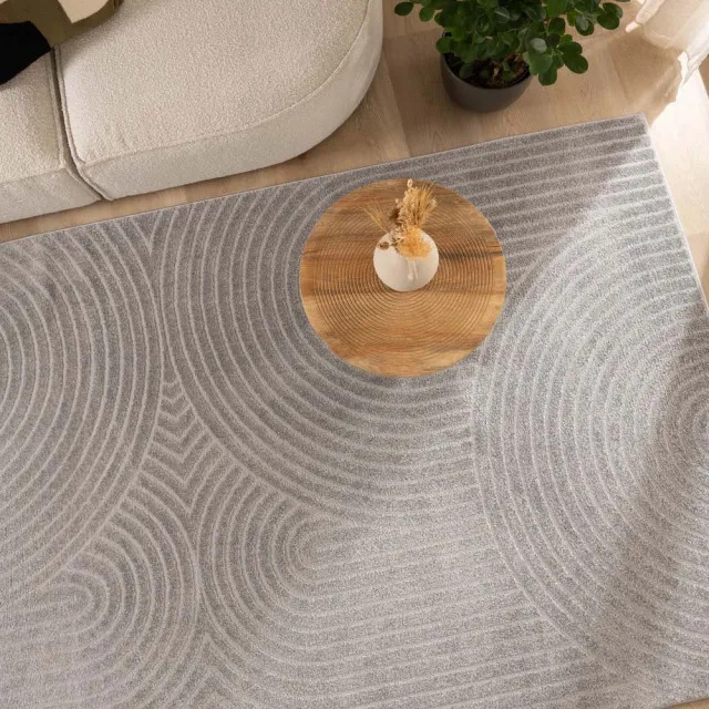 Nordic Weavers Scandinavisch vloerkleed vierkant - Contour Curve grijs 100x100