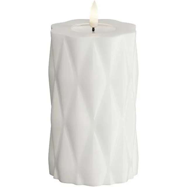 Deluxe Homeart Led Kaars Harlequin Wit 7,5 x 12,5 cm