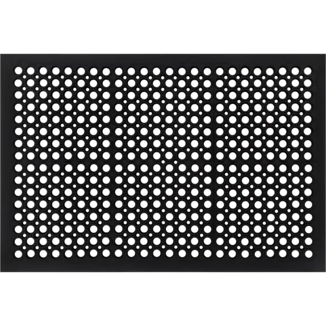 vidaXL Deurmat rechthoekig 60x90 cm rubber Zwart