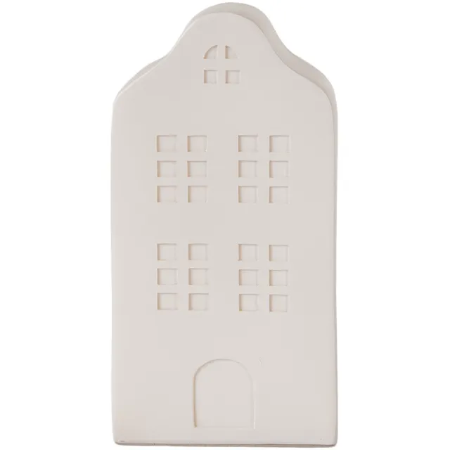 Clayre & Eef Nachtlampje Huis LED 8x9x17 cm Wit Kunststof