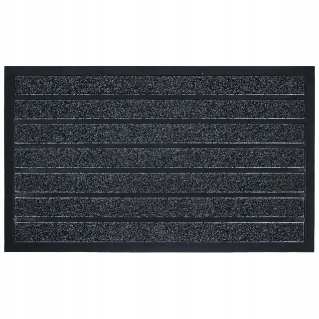 Livettti.NL Zwarte Rechthoekige Deurmat 45x75 cm - Polyester & Rubber