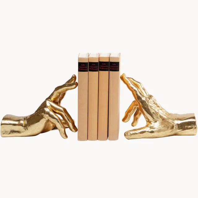 Kare Design Boekensteunen Holding Fingers, 2-delig Goudkleurig