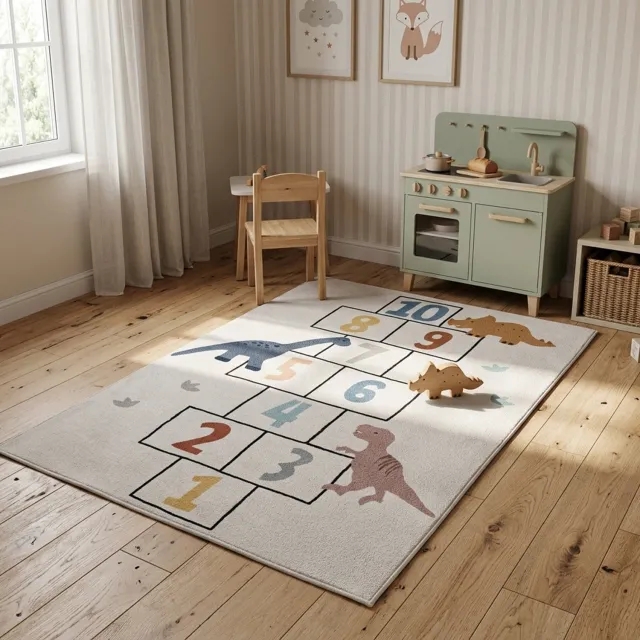 Little Olly Speelkleed - Ruby Dino Creme | Zacht & wasbaar - 80x150cm Crème