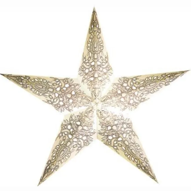Starlight Starlightz Kerstster Pax Wit Ø 60 cm – Fairtrade Papieren Hanglamp en Kerstdecoratie Wit met Zilver
