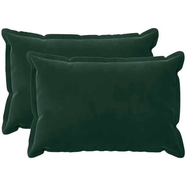 vidaXL Dekenkussen - 2 - st - HOUTEN - Donkergroen - 40 - x - 60 - cm - fluweel