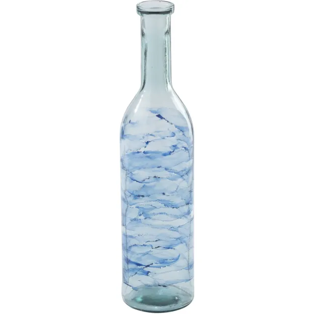 J-Line vloervaas Golf - glas - blauw
