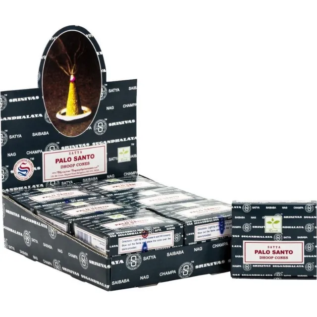 Satya Wierook Kegel Palo Santo (12 pakjes á 12 stuks) Natuurlijke, Houtachtige Aroma – Spirituele Zuivering & Ontspanning Multicolor