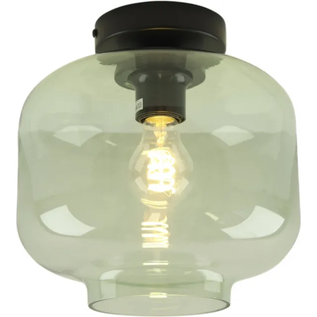 Olucia ANNIEK - Plafondlamp - Groen / Zwart - Vorm: Rond
