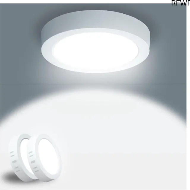 RFWR Ronde Waterdichte LED Plafondlamp 15W voor Slaapkamer, Keuken en Badkamer - 2 Pack 6500k koudwit