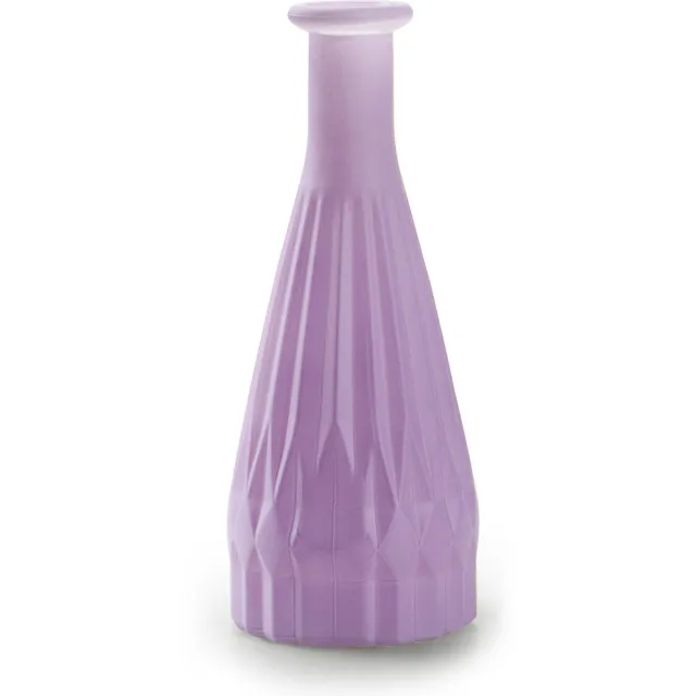 Jodeco Bloemenvaas Patty - mat lila - glas - D8,5 x H21 cm - fles vaas