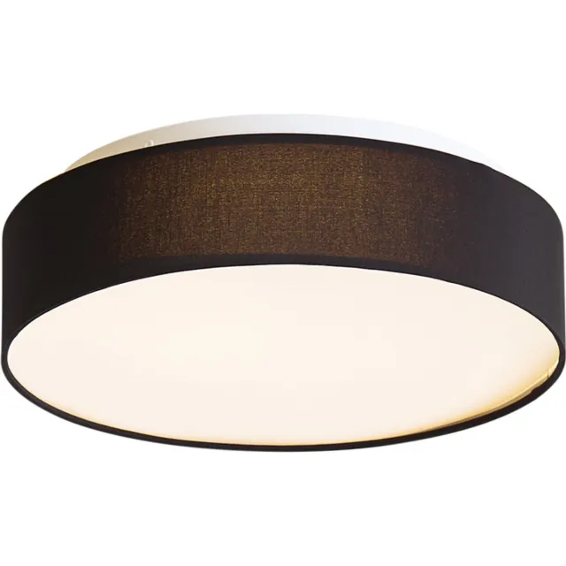 QAZQA flat drum - Moderne Dimbare LED Plafondlamp met Dimmer - 1 lichts - Ø 35 cm - Zwart Zwart Smart LED